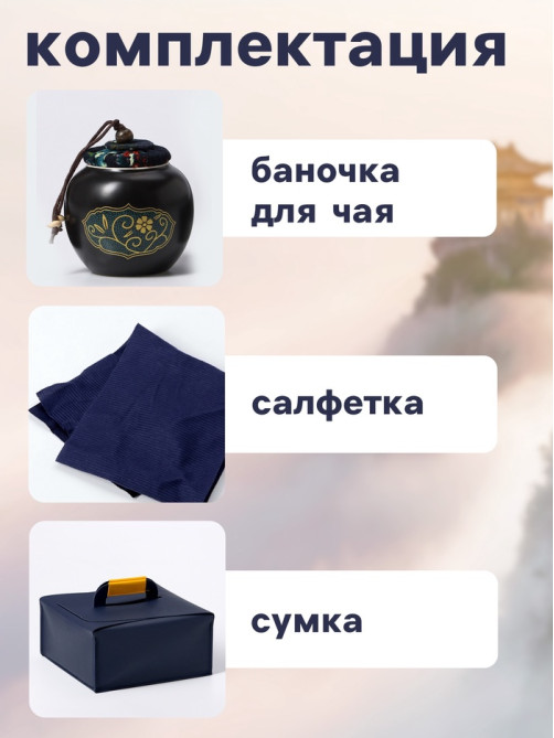 Набор для чайной церемонии ДЖЕКИЧАЙ «Никахо», 7 предметов, на 4 персоны, чашка 50 мл, чайник 285 мл, керамика, чёрный