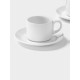 Чайный сервиз Magistro Basic bistro, 2 персоны, 4 предмета: 2 чашки 200 мл, 2 блюдца d=15 см, фарфор, белый