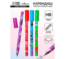 Вечный карандаш чернографитный Calligrata, НВ, корпус с рисунком, МИКС