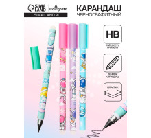 Вечный карандаш чернографитный Calligrata «Космос», НВ, корпус с рисунком, МИКС