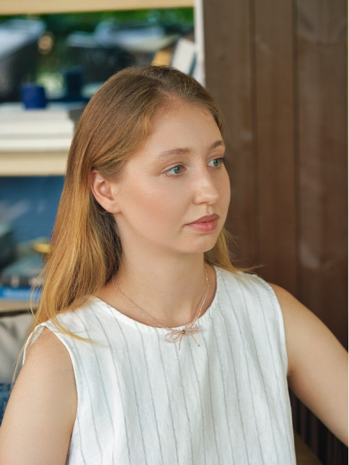 Чокер из бусин «Хрустальный бантик», 33 см + 5 см цепочка, розовый в серебре