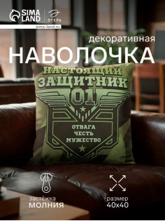 Наволочка декоративная «Этель. Настоящий защитник», 40×40 см