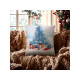 Наволочка декоративная новогодняя «Этель. Christmas», 40×40 см, бело-голубая