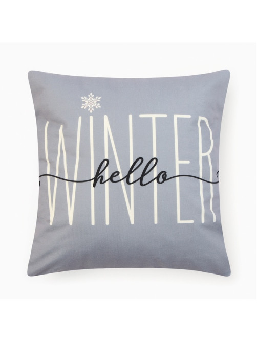 Набор декоративных новогодних наволочек «Этель. Hello, winter» 40×40 см, 4 штуки, велюр