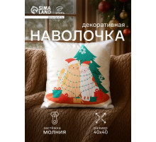 Наволочка декоративная новогодняя «Этель. Зимний муррр» 40×40 см