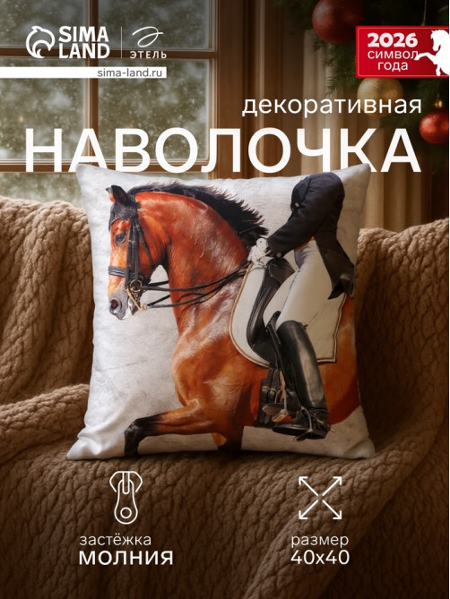Наволочка декоративная «Этель. Грация», 40×40 см, велюр