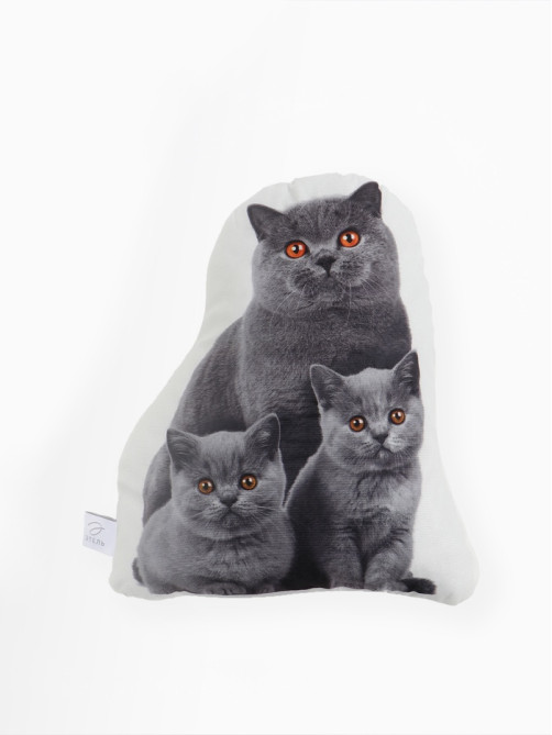 Подушка декоративная «Этель» Cat family, 40×33 см, велюр