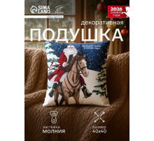 Подушка декоративная «Этель. Большой удачи», 40×40 см, велюр