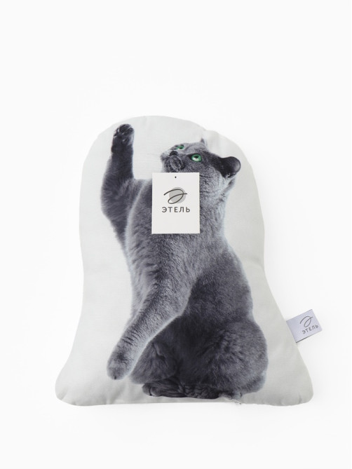 Подушка декоративная «Этель» Playful cat, 40×33 см, велюр
