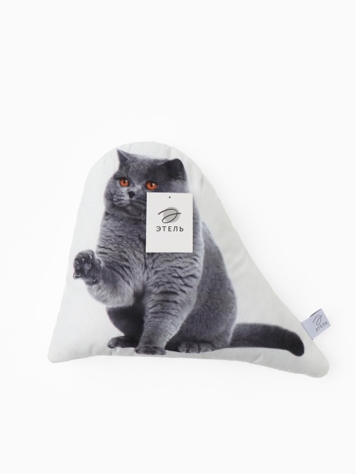 Подушка декоративная «Этель» British cat, 40×33 см, велюр