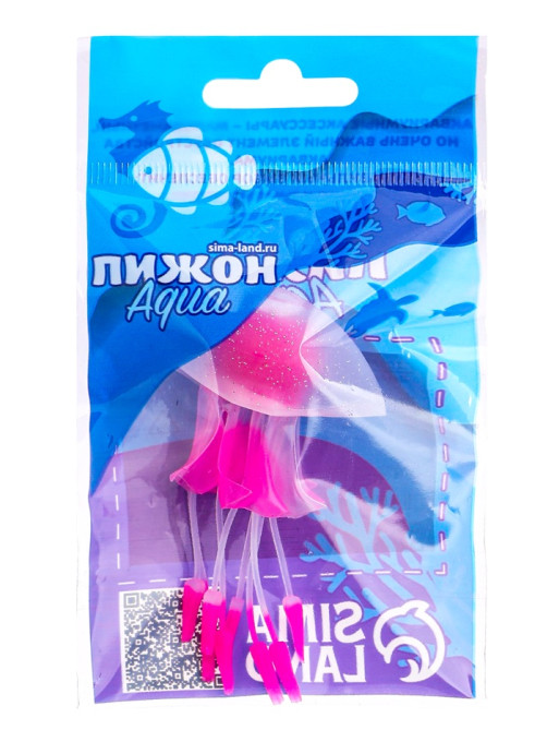 Декор для аквариума «Медуза», 6×10 см, с утяжелителем, розовый