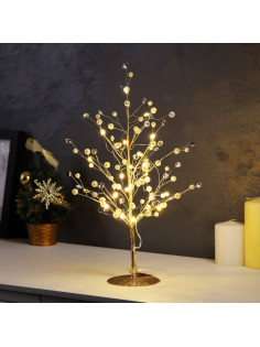 Светодиодный куст «Капли росы» 35×26×3 см, 10 LED, постоянное свечение, от батареек CR2032×2, свечение тёплое белое