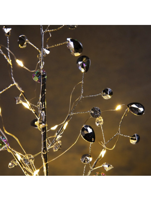 Светодиодный куст «Капли росы» 45×30×3 см, 20 LED, постоянное свечение, от батареек CR2032×2, свечение тёплое белое