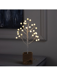 Светодиодный куст «Шарики» 35 см, 30 LED, от батареек AAx3, свечение тёплое белое
