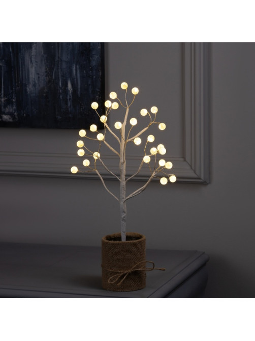 Светодиодный куст «Шарики» 35 см, 30 LED, от батареек AAx3, свечение тёплое белое