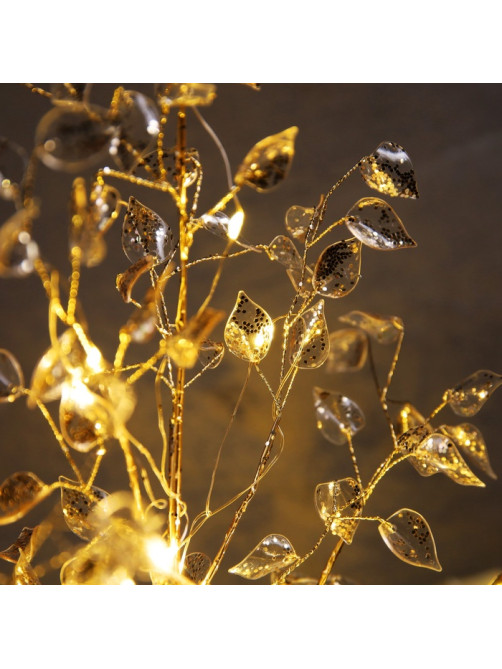 Светодиодный куст «Листья» 35×26×3 см, 10 LED, постоянное свечение, от батареек CR2032×2, свечение тёплое белое