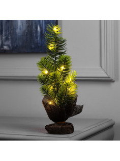 Фигура светодиодная «Ель» 30×13×13 см, 10 LED, от батареек AG13×3, свечение тёплое белое