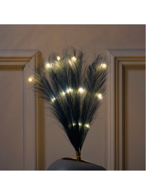 Ветка светодиодная лазурная, 56 см, 15 LED, от батареек AAх2, свечение тёплое белое