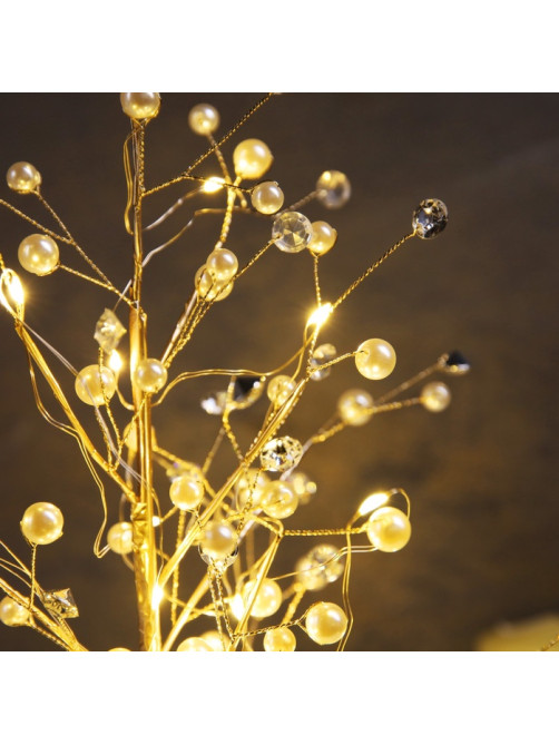 Светодиодный куст «Капли росы» 35×26×3 см, 10 LED, постоянное свечение, от батареек CR2032×2, свечение тёплое белое