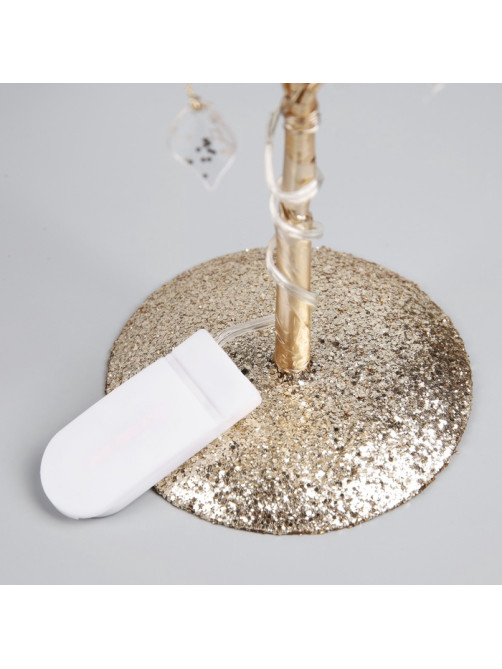 Светодиодный куст «Листья» 35×26×3 см, 10 LED, постоянное свечение, от батареек CR2032×2, свечение тёплое белое