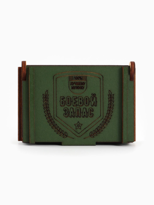 Коробка подарочная деревянная «Боевой запас» 8.5×6×3.5 см