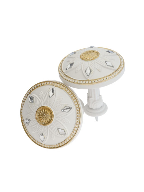 Держатель для штор CAPPIO KS032, d=98 мм, белый с золотом, 2 шт.