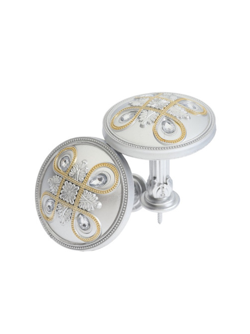 Держатель для штор CAPPIO KS033, d=98 мм, цвет серебро с золотом, 2 шт.