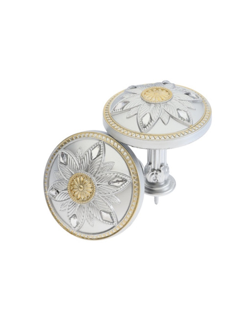 Держатель для штор CAPPIO KS032, d=98 мм, цвет серебро с золотом, 2 шт.