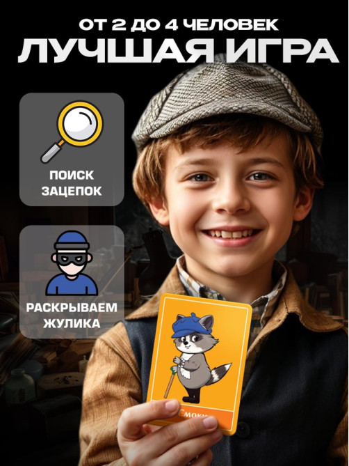 Настольная игра «Хитрый Енот», детективная, 6+