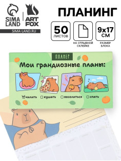 Планер с отрывными листами, 50 л. «Капибары»