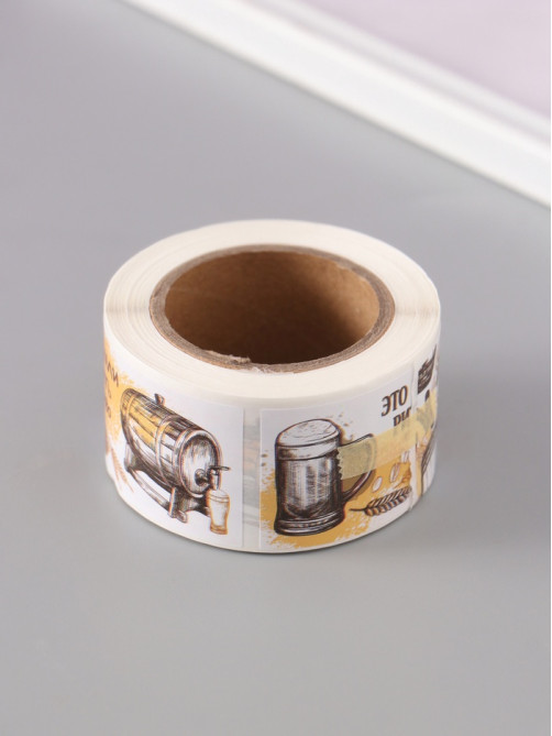 Наклейка бумага «Пиво», 3×5 см, 200 шт. в рулоне