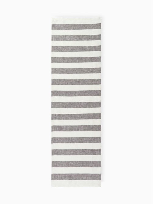Дорожка на стол «Этель» Graphite 40×146 см, лен 100%, 260 г/м², белая/серая