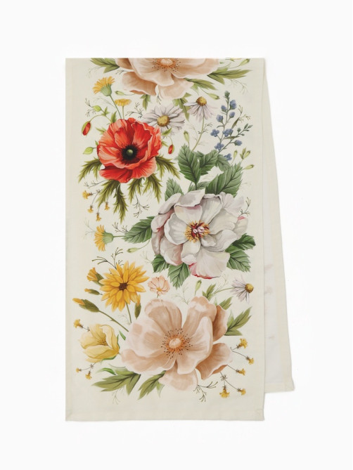 Дорожка на стол «Этель» Red flowers 40×146 см, 100% хлопок, саржа 190 г/м²