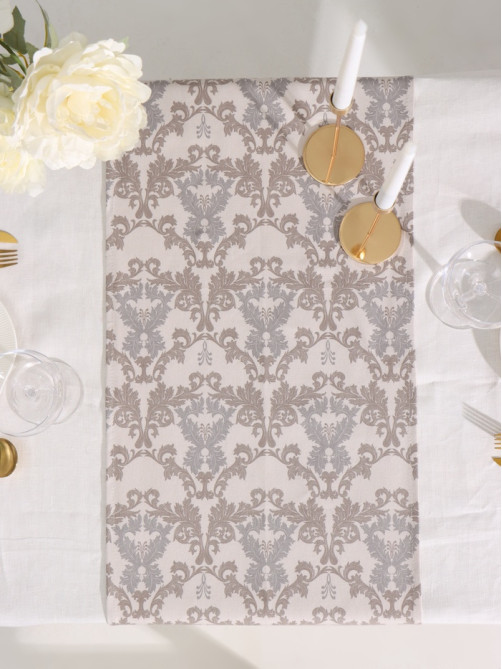 Дорожка на стол «Этель» Classic 40×149 см, 100% хлопок, рогожка 186 г/м², серая