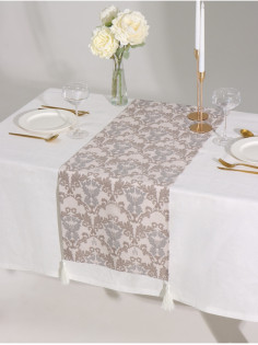 Дорожка на стол «Этель» Classic 40×149 см, 100% хлопок, рогожка 186 г/м², серая