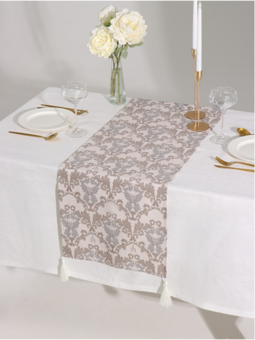 Дорожка на стол «Этель» Classic 40×149 см, 100% хлопок, рогожка 186 г/м², серая