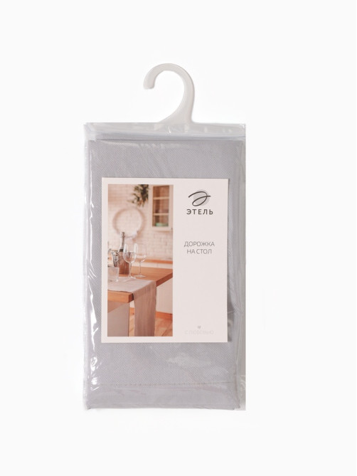 Дорожка на стол «Этель» Home 40×146 см, 100% хлопок, саржа 190 г/м², светло-серая