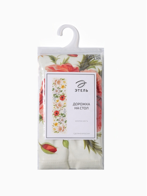 Дорожка на стол «Этель» Red flowers 40×146 см, 100% хлопок, саржа 190 г/м²