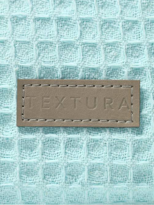 Косметичка женская на молнии TEXTURA, объёмная, большая, мягкая, бирюзовая