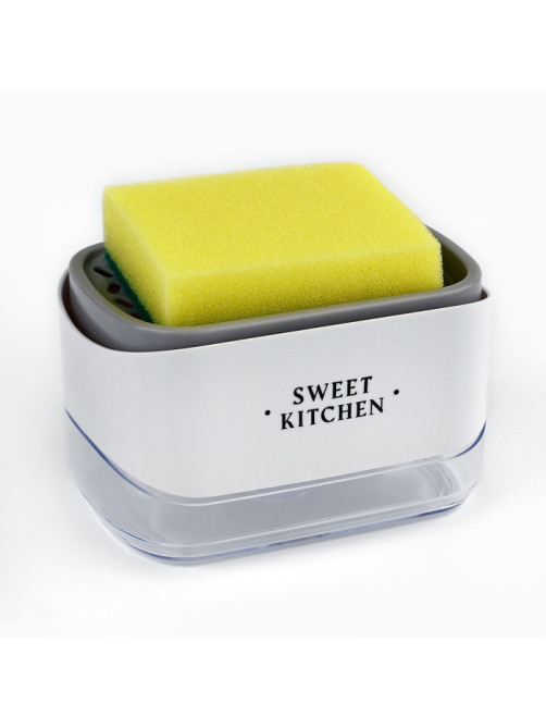 Дозатор для моющего средства кухонный Sweet kitchen, с подставкой для губки, 14×10 см