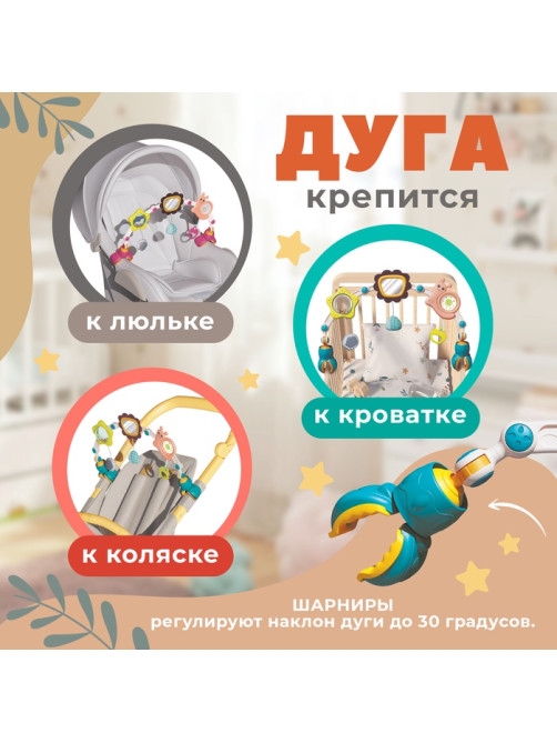 Развивающая дуга Крошка Я «Улитка», с подвижными элементами