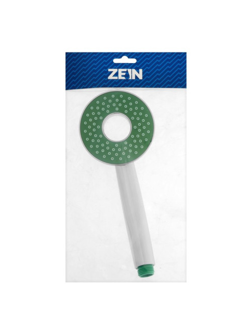 Лейка для душа ZEIN Z3537, d=105 мм, отверстие внутри, хром/зелёный