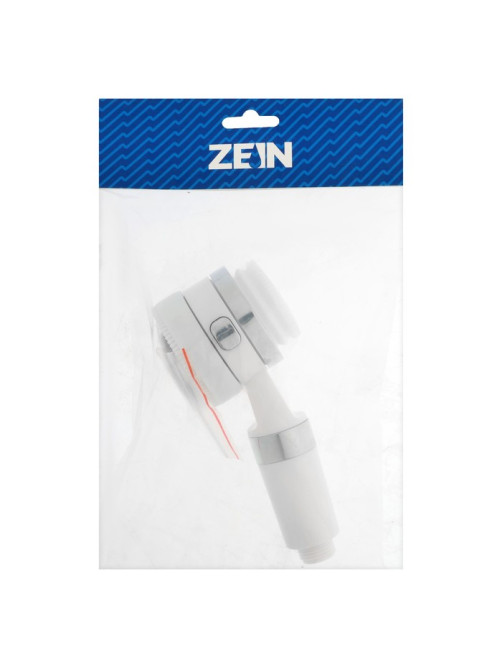 Лейка для душа ZEIN Z3548, d=60 мм, 3 режима, с резиновыми щётками, отсек для геля, белая
