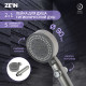 Лейка для душа ZEIN Z3541, d=90 мм, 5 режимов, кнопка «стоп», съёмный верх, графит