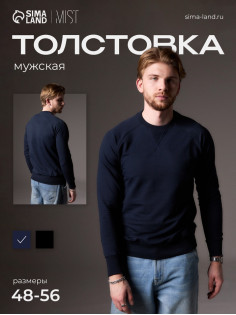 Толстовка мужская MIST Men's collection, размер 48, синяя