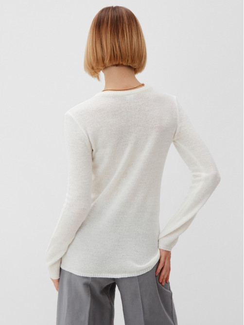 Джемпер женский MINAKU: Knitwear collection, цвет молочный, размер 50