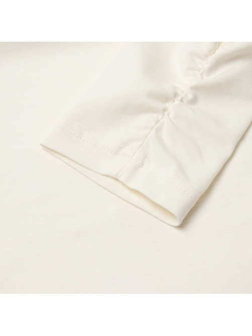 Лонгслив женский со сборкой MINAKU: Casual Collection, цвет экрю, размер 42
