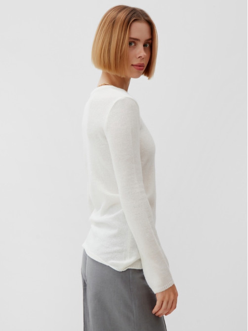 Джемпер женский MINAKU: Knitwear collection, цвет молочный, размер 48