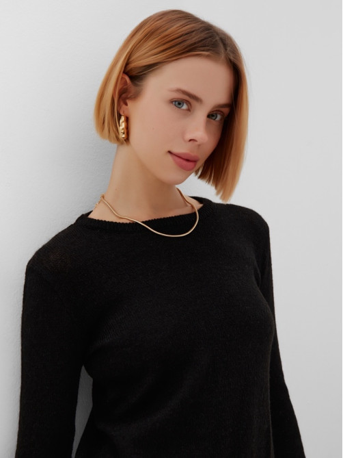 Джемпер женский MINAKU: Knitwear collection, чёрный, размер 48
