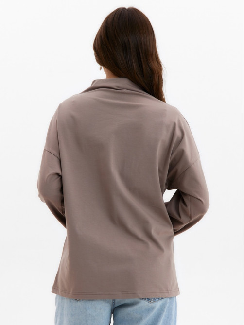 Лонгслив женский MINAKU: Casual Collection, цвет шоколадный, размер 44